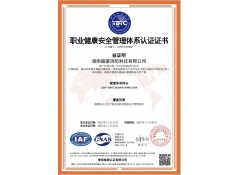 岳阳职业健康安全管理体系认证证书